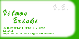 vilmos briski business card